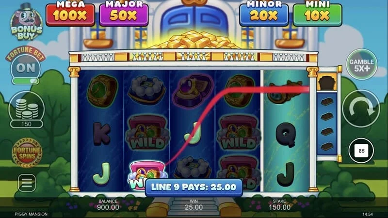 Piggy Mansion - mengumpulkan uang tunai dengan simbol pengumpul